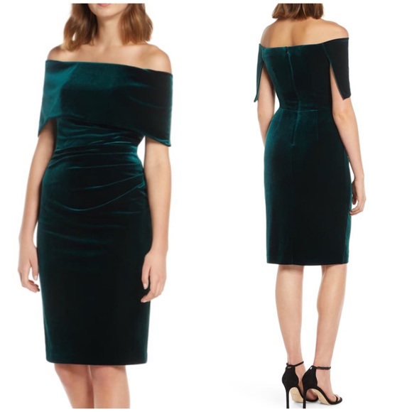 vince camuto off the shoulder velvet dress